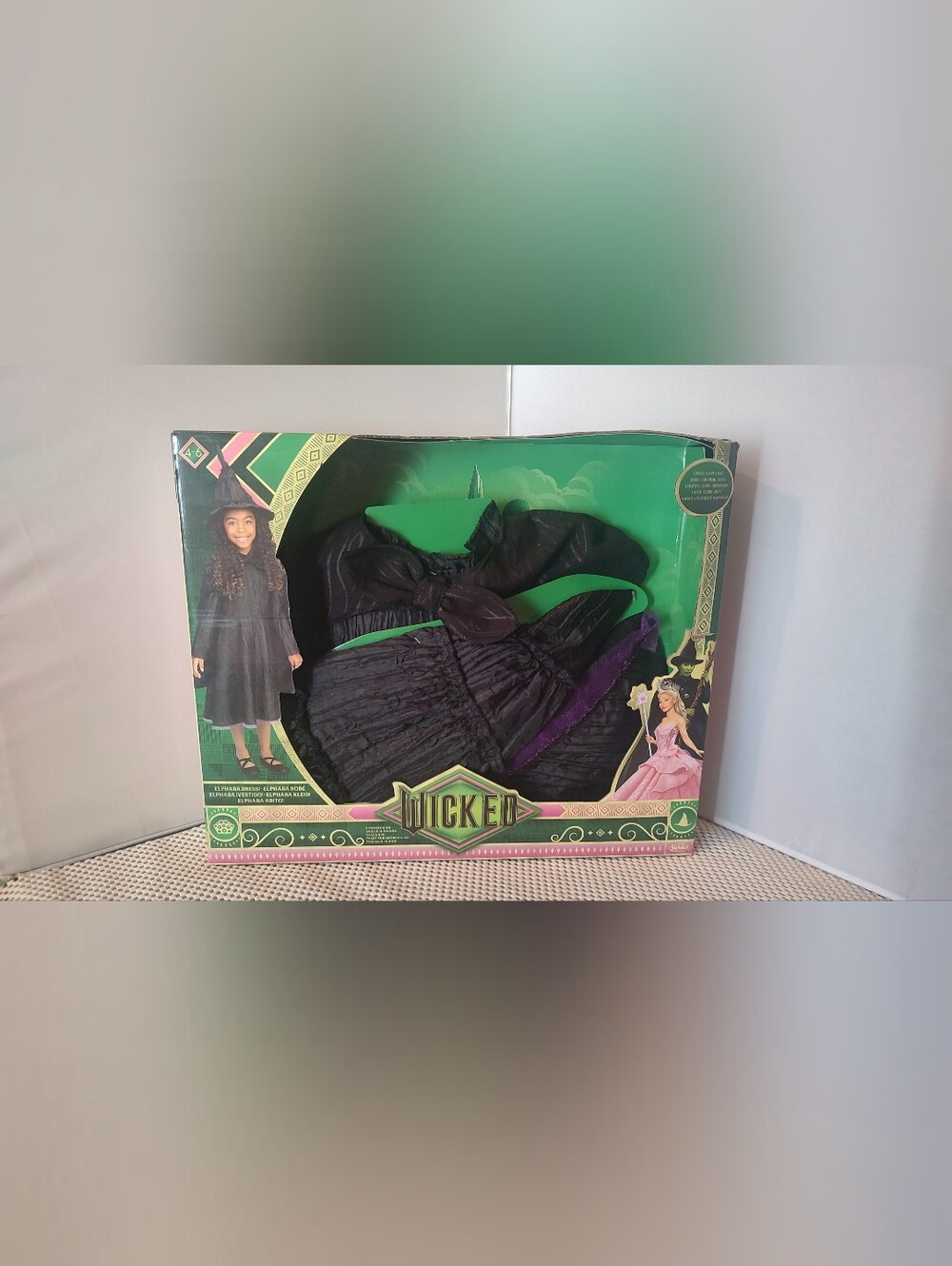Wicked Girls Size 4-6 Elphaba Witch Costume Dress Cape & Hat